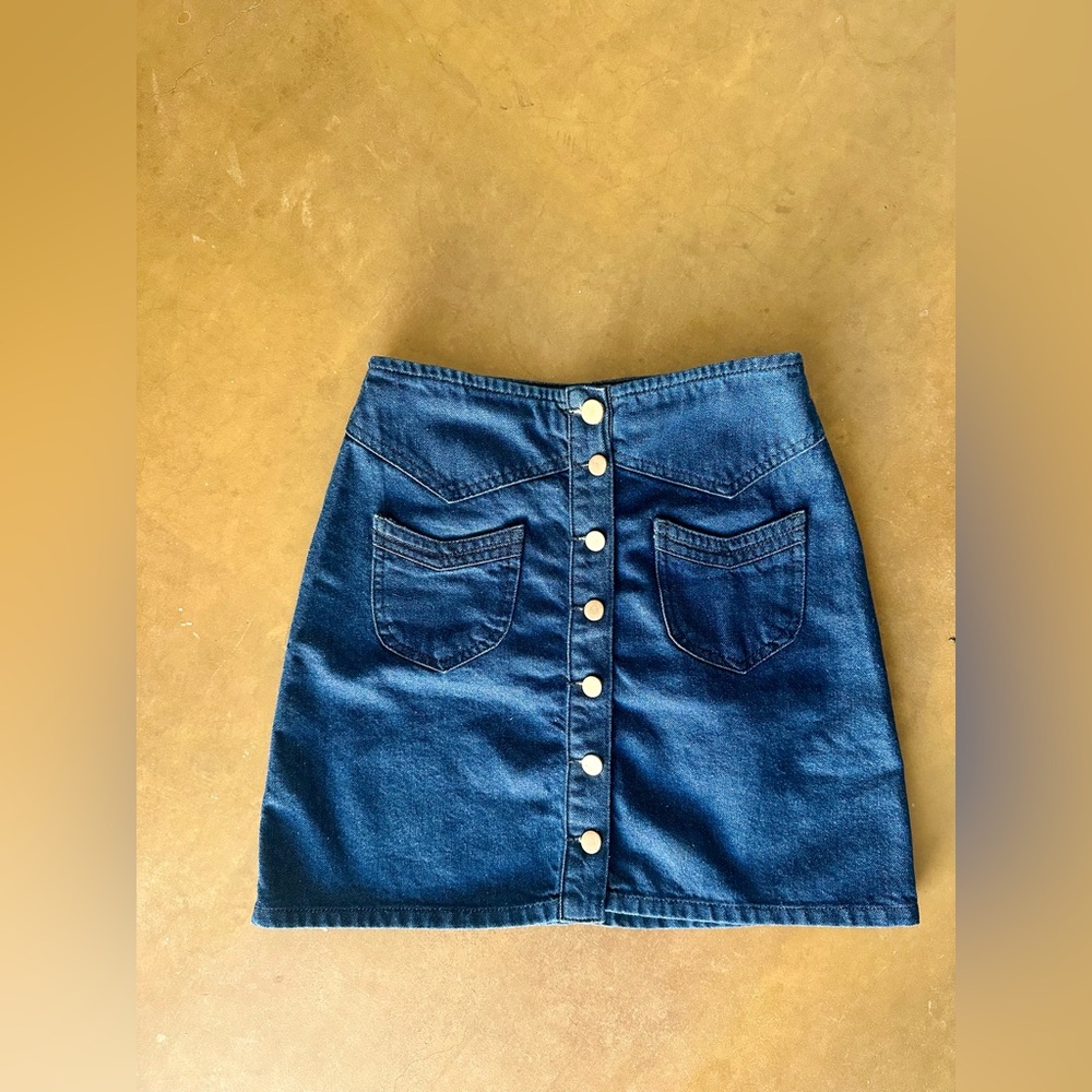 ASOS Denim Button-Front Mini Skirt - Size 6